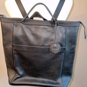 Black Leather Backpack